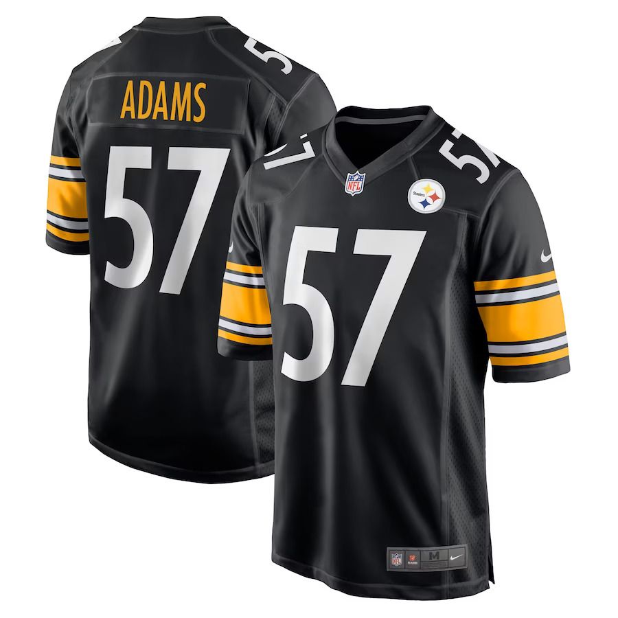 Men Pittsburgh Steelers #57 Montravius Adams Nike Black Game Player NFL Jersey